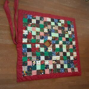 Christmas Tree Skirt Colorful Patchwork Quilt & Reversible